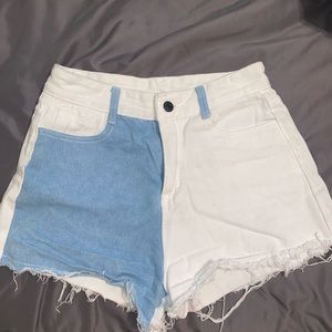 White/blue shorts size medium